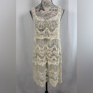 Lady Noiz Beige Crochet Lace Tunic/dress Size M